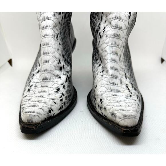 JEFFREY CAMPBELL x FREE PEOPLE Python Snakeskin Boots Wedge Heel Booties Sz 6.5 - Picture 2 of 9